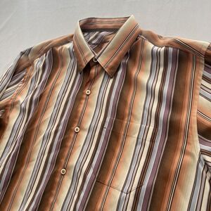 Tommy Bahama‎ Shirt Mens Size XL Multi Color Striped Long Sleeve Button Up